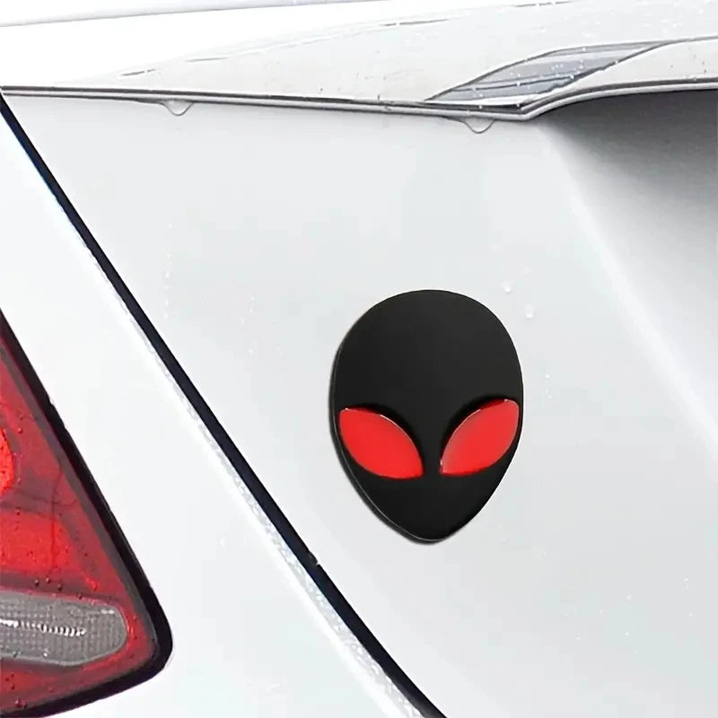 Cabeça de alienígena auto heck emblema adesivo decalque carro fender auto 3d para todos os carros bicicleta moto