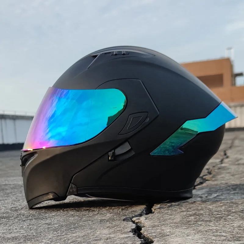 Capacete de motocicleta com lente dupla, capacete integral de alta qualidade aprovado pelo DOT, capacete para motociclistas