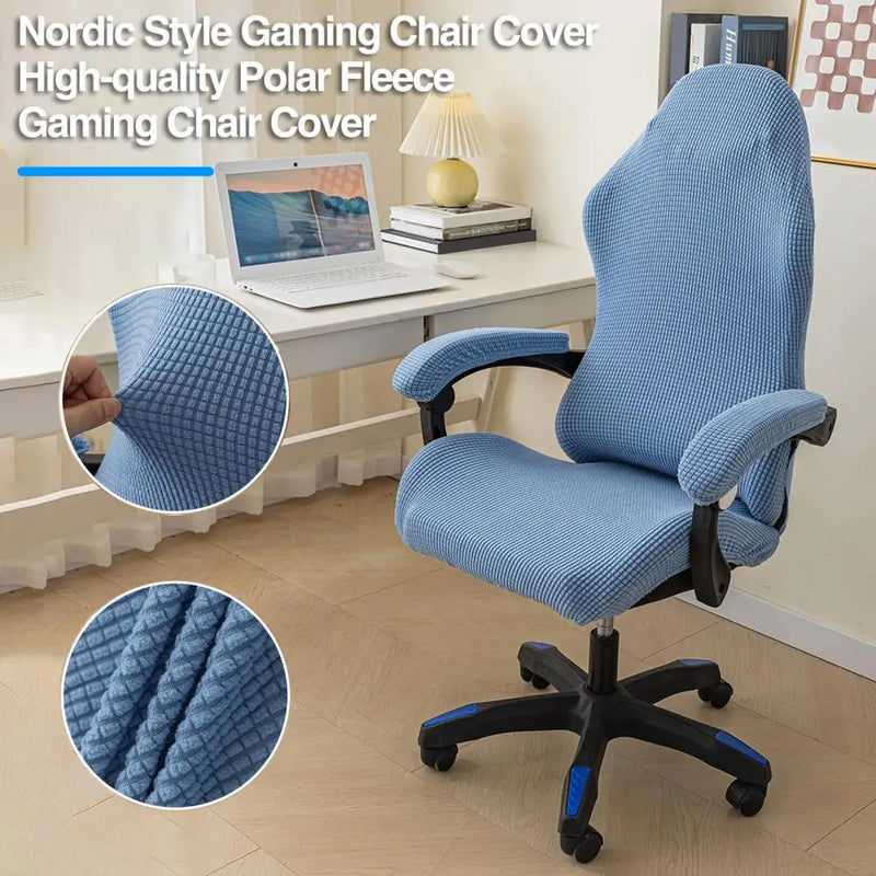 1 conjunto elegante nordic gaming cadeira capa elasticidade macia antiderrapante à prova de poeira polar velo poltrona slipcovers