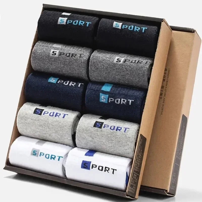 5 pares de fibra de bambu outono inverno masculino esportes meias de algodão macio respirável absorção de suor desodorante negócios orientado meias