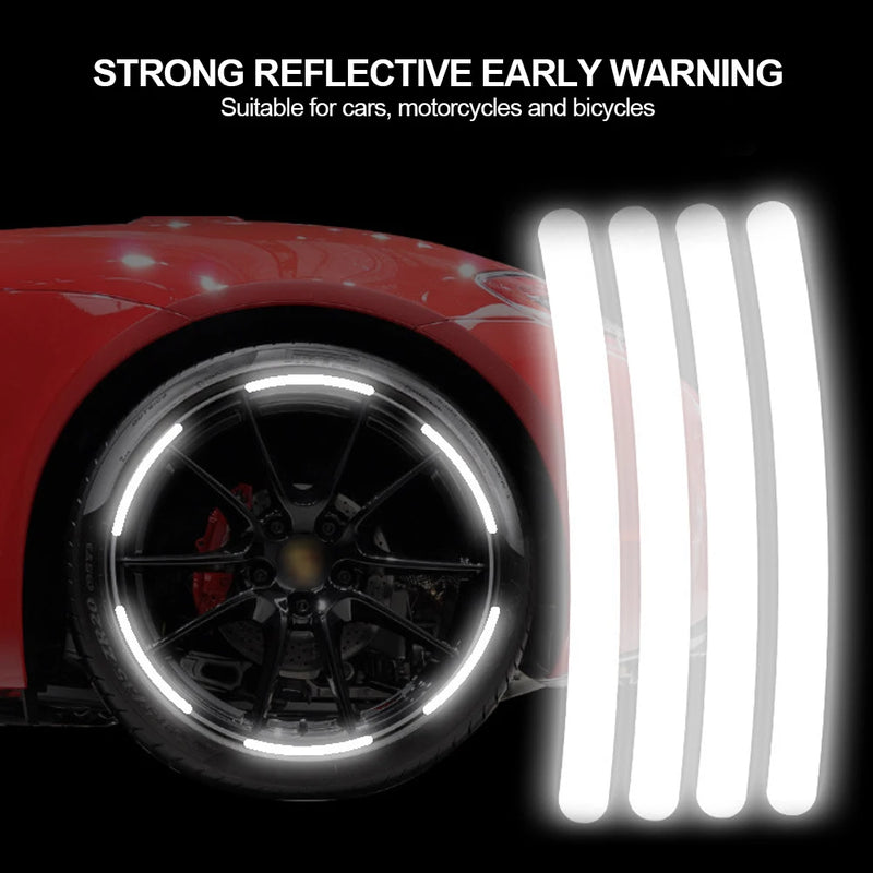 20 pçs cubo da roda do carro adesivo reflexivo aro do pneu tiras reflexivas luminosas para condução noturna carro bicicleta motocicleta roda adesivo
(frete gratis)